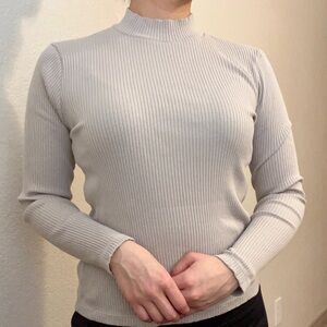 Women's Ribbed Cream Sweater